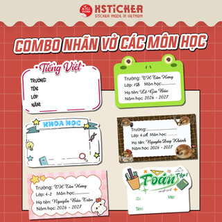 Nhãn vở in tên theo yêu cầu👉 set 36c in sắc nét, không bay màu, bóc dán dễ dàng