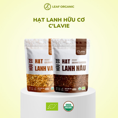 Hạt lanh vàng/lanh nâu hữu cơ C'lavie túi 200g