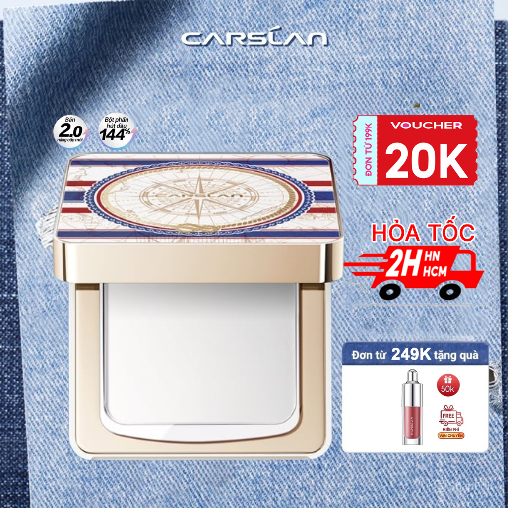 Phấn Nén Carslan 2.0 Limited Edition: Mịn Lì, Kiềm Dầu Tối Ưu, Thiết Kế Độc Quyền Sang Trọng