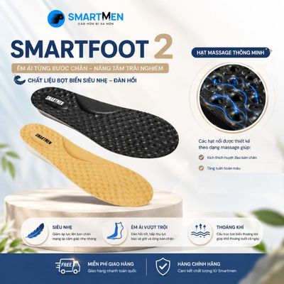 Lót giày SMARTMEN SMARTFOOT Thế hệ 2 Hỗ trợ tăng chiều cao (1 đôi)