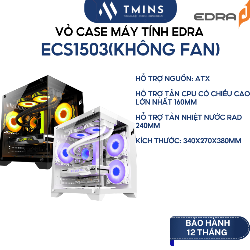 Vỏ CASE máy tính EDRA ECS1503(Không Fan) - Hàng chính hãng