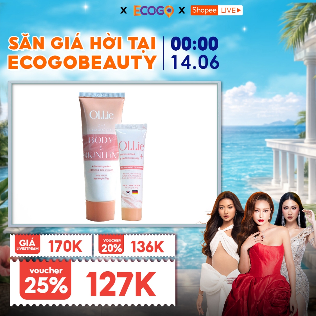Combo kem tẩy lông và kem dưỡng Ollie tẩy vùng kín, nách, tay, chân , an toàn không đau rát,dưỡng da