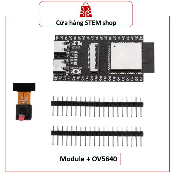 ESP32 S3 CAM N16R8 OV5640 5MP | WiFi Bluetooth, Camera AI IoT DevKit, Hỗ Trợ Arduino ESP-IDF