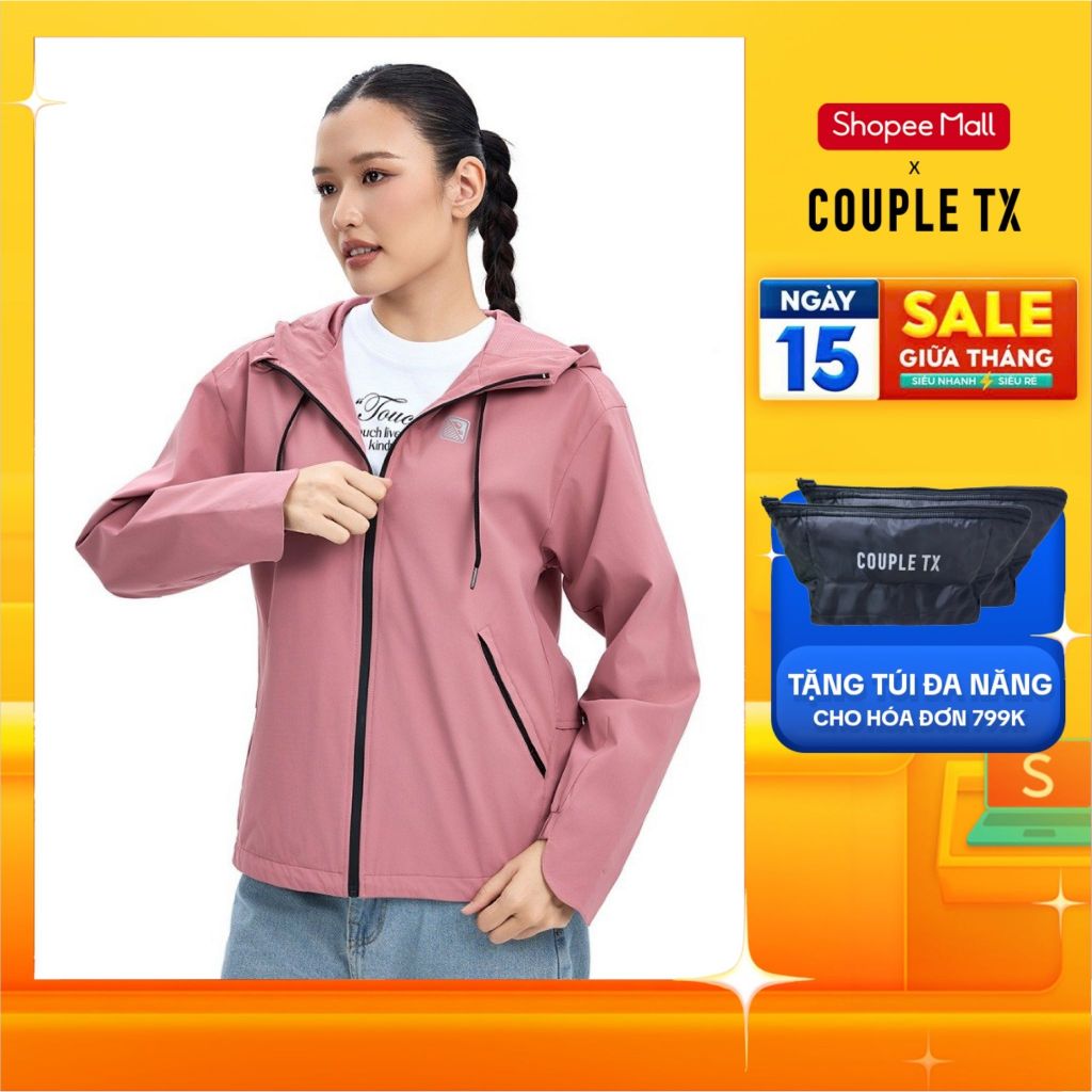 Áo Khoác Dù Nữ Trượt Nước Couple TX Signal Logo Form Relax WOP 2087