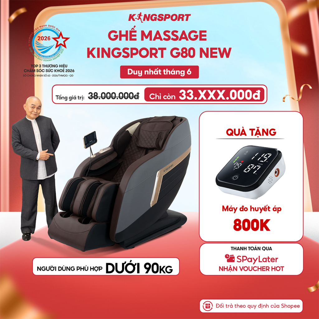 Ghế massage toàn thân KINGSPORT G80 NEW công nghệ rung sóng âm KingSonic
