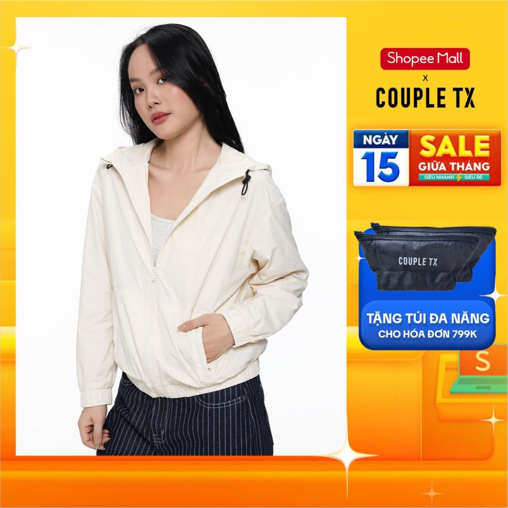 Áo Khoác Dù Nữ Couple TX 2 Lớp Form Regular mix Relax WOP 2099