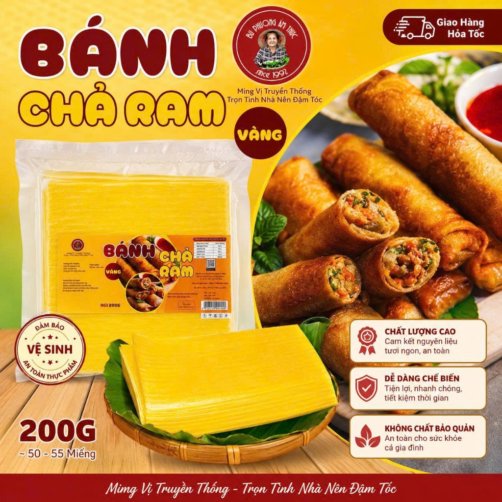 Bánh Chả Ram Cuốn Nem Bu Phương | Vỏ Ram Cuốn Nem Giòn Lâu, Thuần Chay