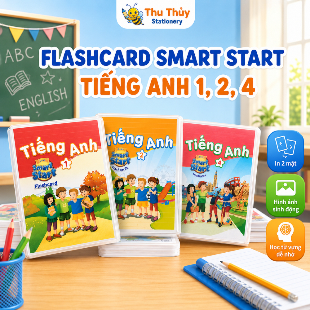 Thẻ Flashcard  Tiếng Anh lớp 1 - 2 - 3 - 4 - 5 Smart Start ép plastic