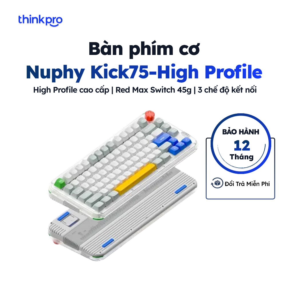 [CHÍNH HÃNG] Bàn phím cơ không dây NUPHY KICK75 High Profile Layout 75%, Hotswap, 3 mode kết nối, Le