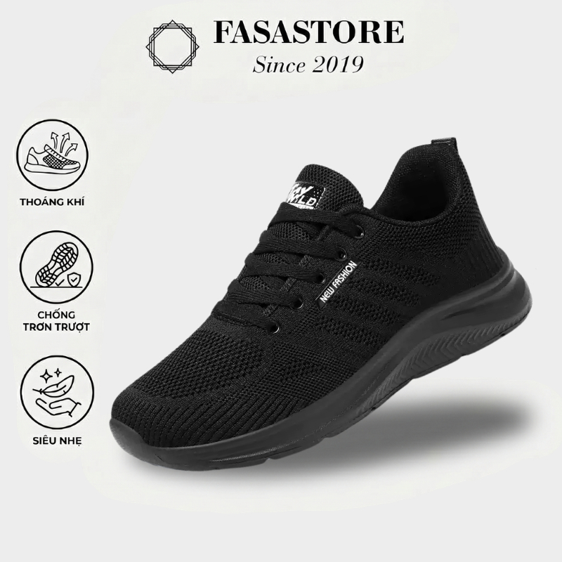 Giày Thể Thao Nam FASASTORE, Giày Chạy Bộ, Giày Vải Lưới Thoáng Khí, Đế Chống Trơn Trượt
