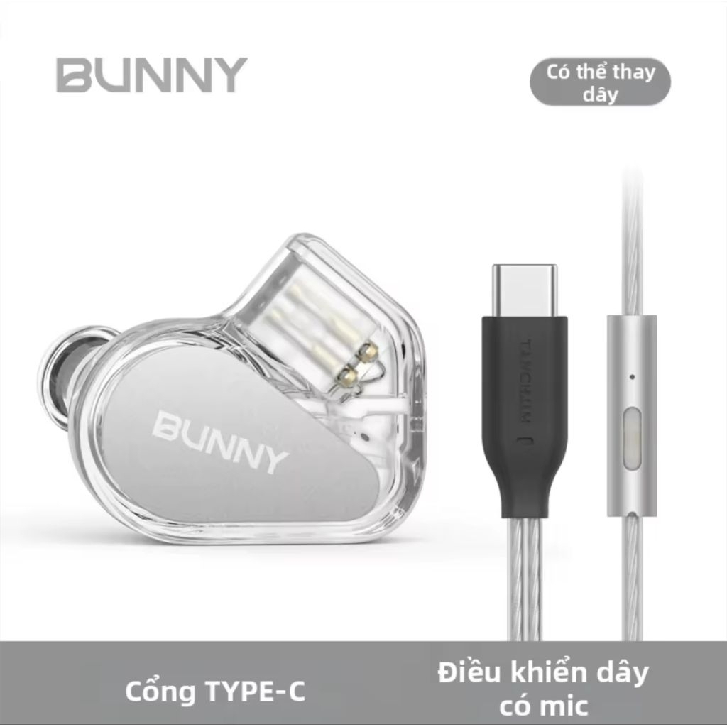 TANCHJIM BUNNY-Tai Nghe IEM Tanchjim Bunny DSP Type-C |3.5mm Có Mic Đa Dụng Chơi Game