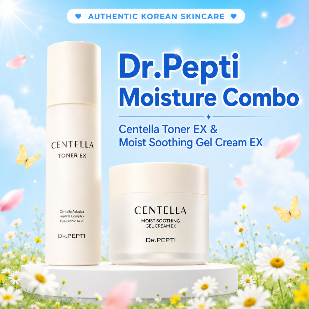 [Combo]Nước Hoa Hồng Dr.Pepti Centella Toner Ex & Kem Dưỡng Ẩm Dr.Pepti Centella Moist Soothing Gel 