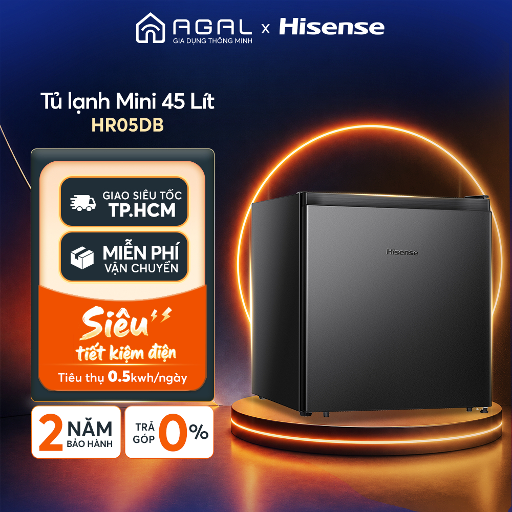 Tủ lạnh Mini 45 lít Hisense HR05DB Tiết kiệm điện, Trả góp 0%, Bảo hành 2 năm