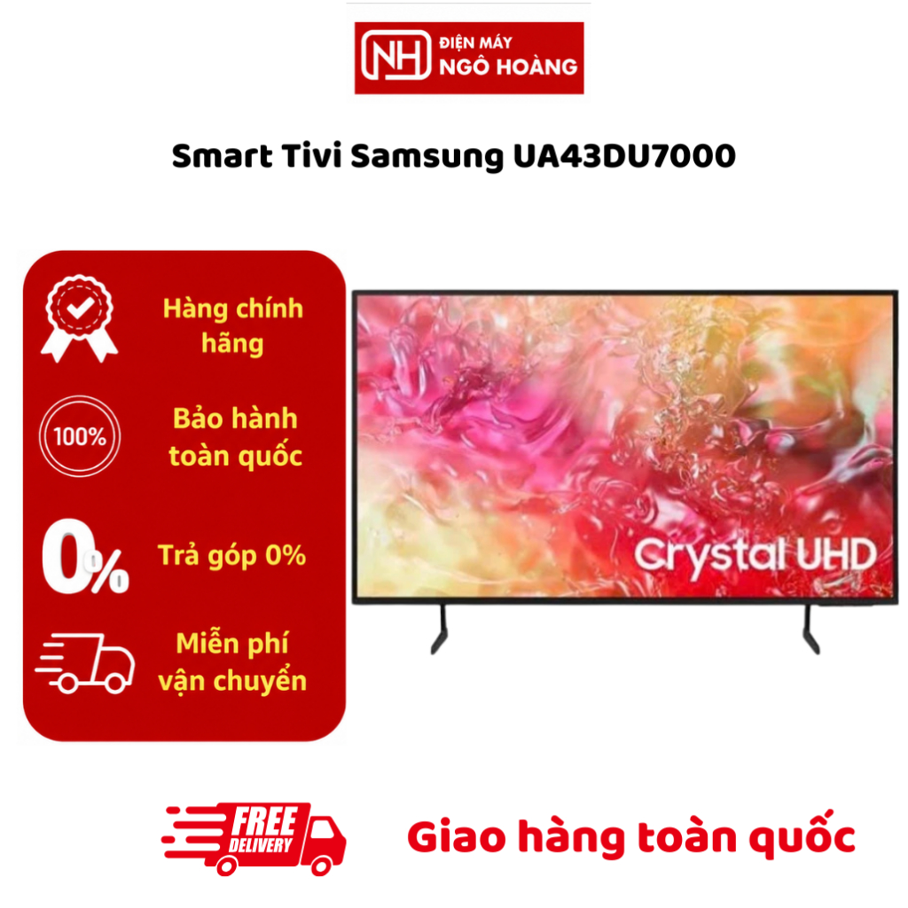 UA43DU7000 - Smart Tivi Samsung Crystal UHD 4K 43 inch UA43DU7000 chính hãng, hình ảnh sắc nét