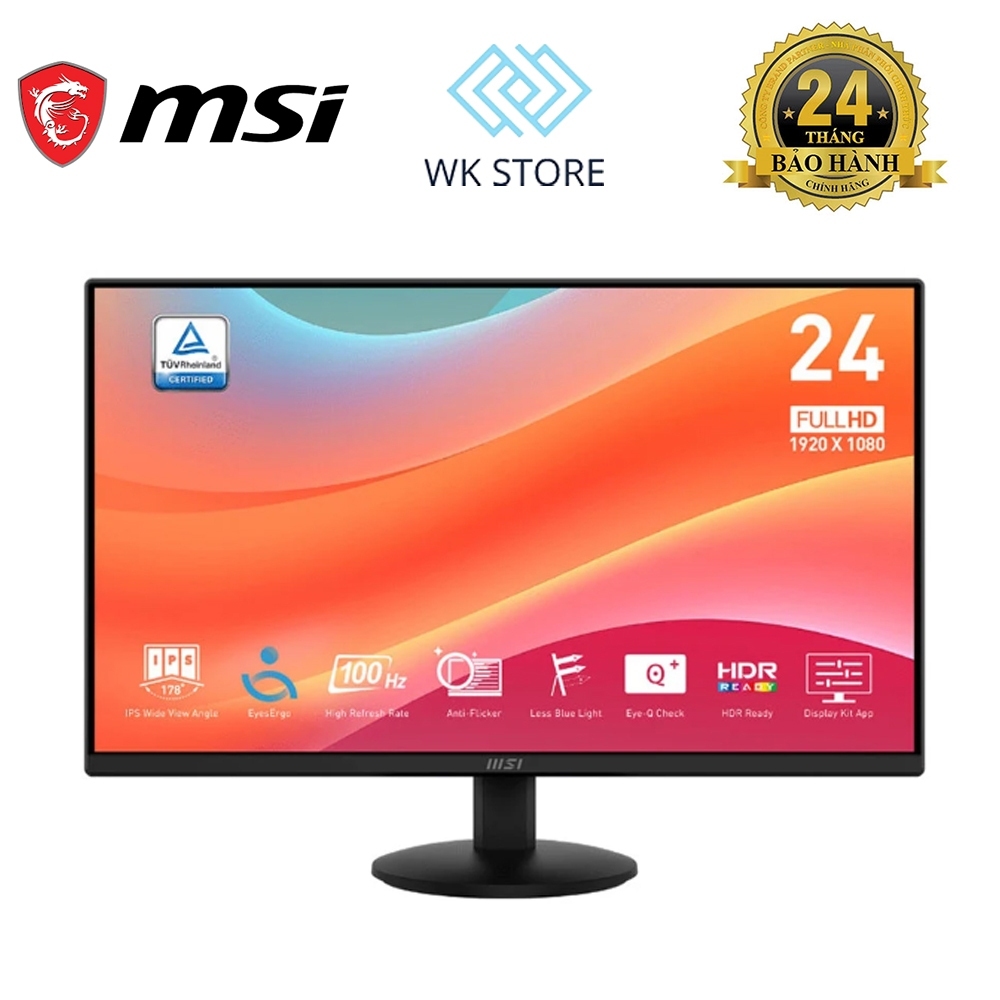 Màn Hình MSI Pro MP242L | 24 inch, Full HD, IPS, 100Hz ||  Mới, Bảo hành 24 Tháng