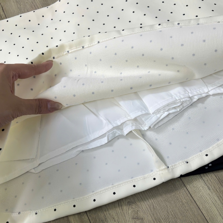 Chân Váy Chấm Bi Chữ A Khóa Kéo Cạp Cao Có Quần Bảo Hộ Chất Kaki Co Giãn Hàng L1 MA09 | BigBuy360 - bigbuy360.vn