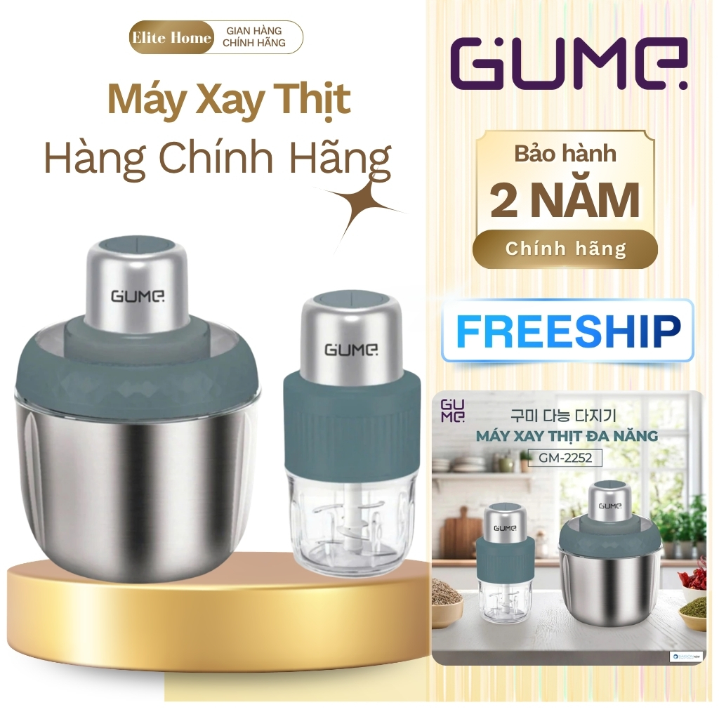 Máy Xay Thực Phẩm Đa Năng GUME GM2252 – Lưỡi Dao Inox Sắc Bén, Xay Nhuyễn Nhanh