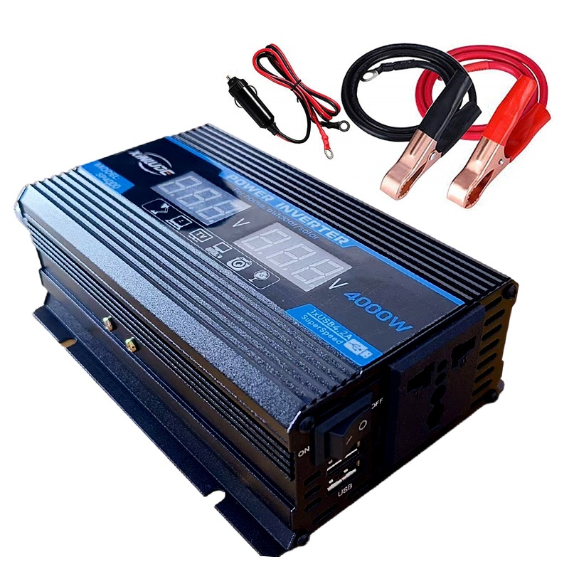 IOORUD Bộ chuyển nguồn 12v-220v 4000-12000W 2 cổng USB biến tần ô tô 4000-12000W biến tần nguồn 12v-