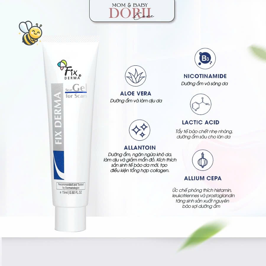 Fixderma Gel Làm Mờ Sẹo Dưỡng Sáng Da Scar Gel 15ml