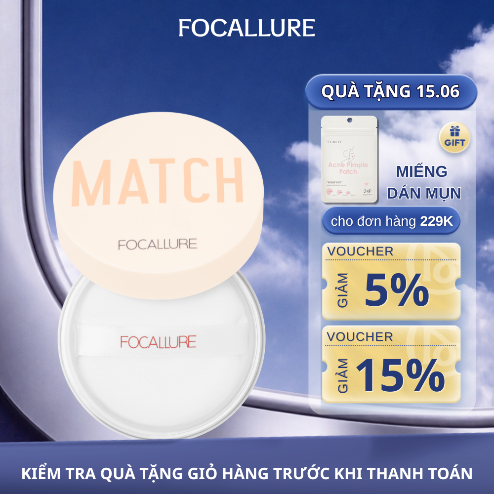 FOCALLURE Phấn phủ lì dạng bột kiểm soát dầu lâu trôi 15g