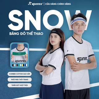 Băng đô thể thao Spinnix Snow cotton dày thấm hút mồ hôi cho pickleball cầu lông tennis chạy bộ gym