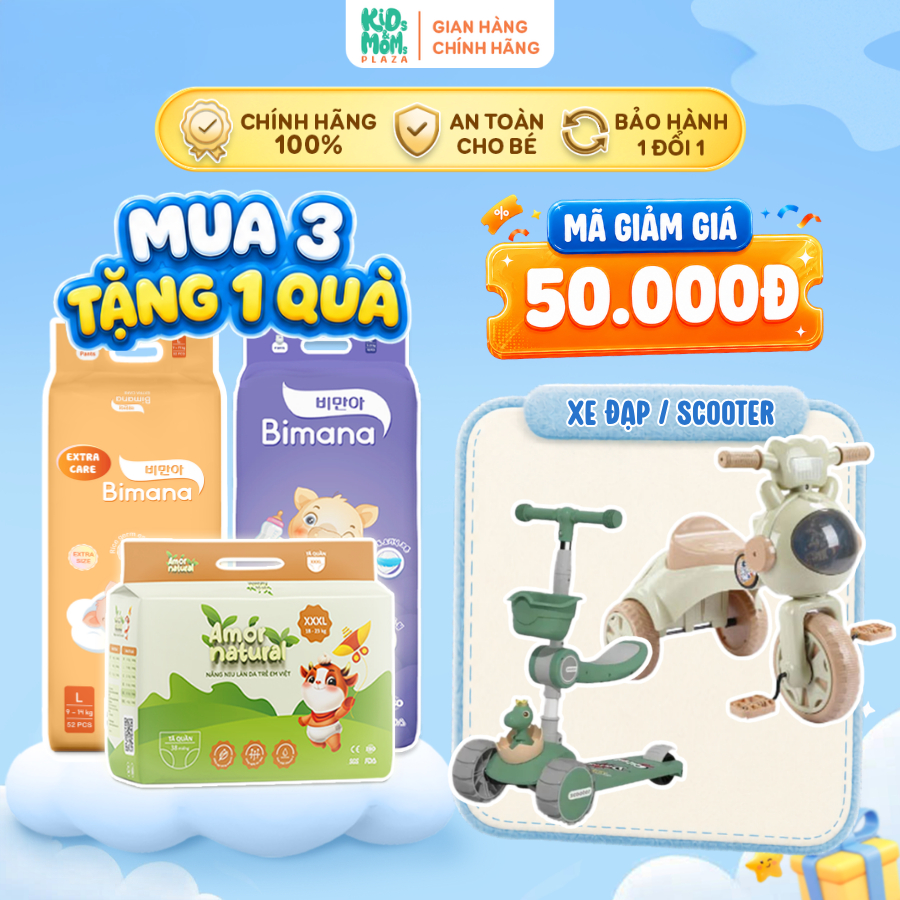 [TẶNG XE XỊN] COMBO 3 bịch tã bỉm AMOR NATURAL/BIMANA/BIMANA EXTRA CARE thoáng mát, thấm nhanh đủ si