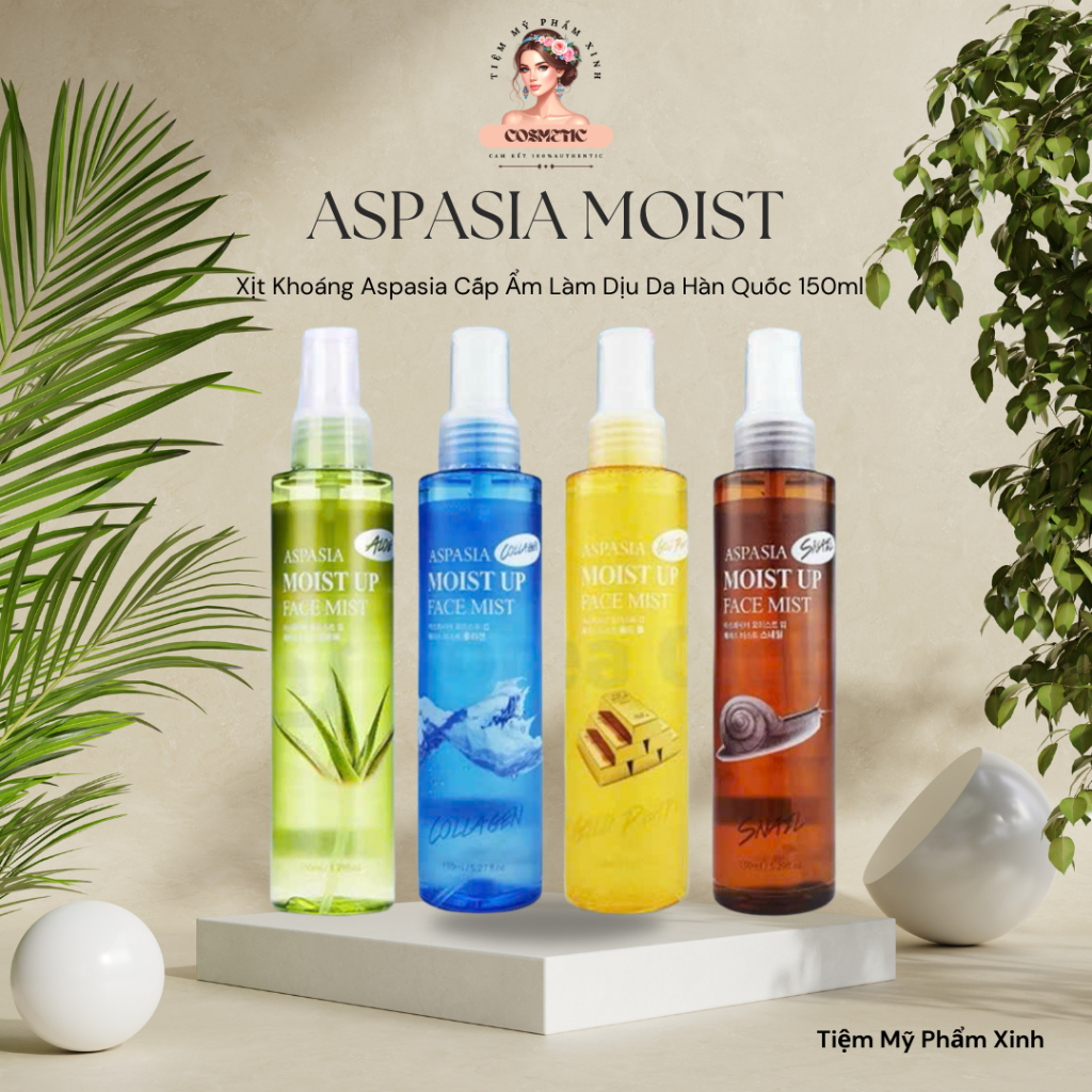 Xịt Khoáng Aspasia Aspasia Moist Up 150ml Dưỡng Ẩm Làm Dịu Da Nhạy Cảm TIỆM MỸ PHẨM XINH