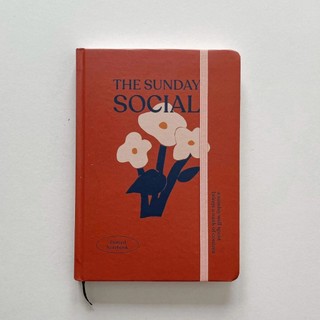 Sổ tay dot A5 130gsm Crabit, sổ tay cute ghi chép, The Sunday Social, Hoa đỏ