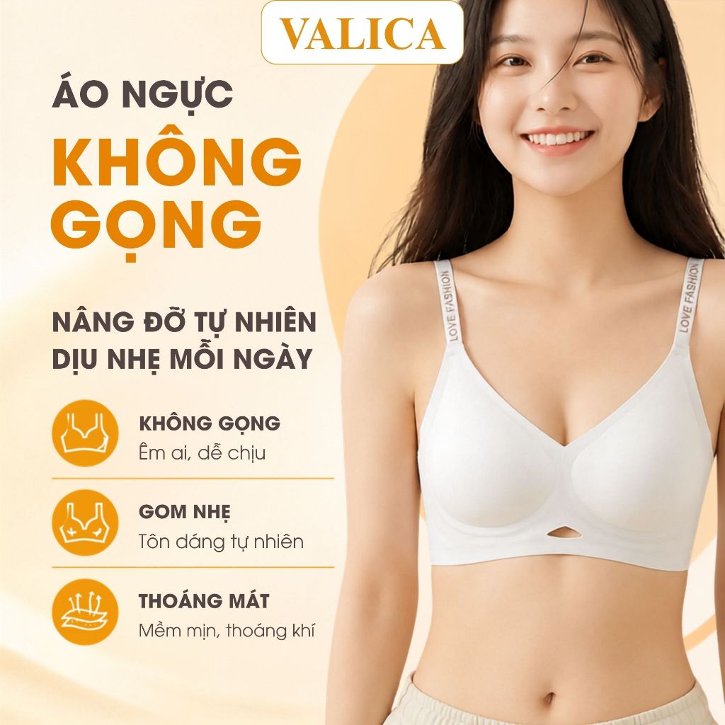 [Combo Tiết Kiệm] Áo Ngực Nữ Đúc Su Không Gọng, Áo Lót Nữ Tàng Hình Dây Chữ Gợi Cảm VALICA A960