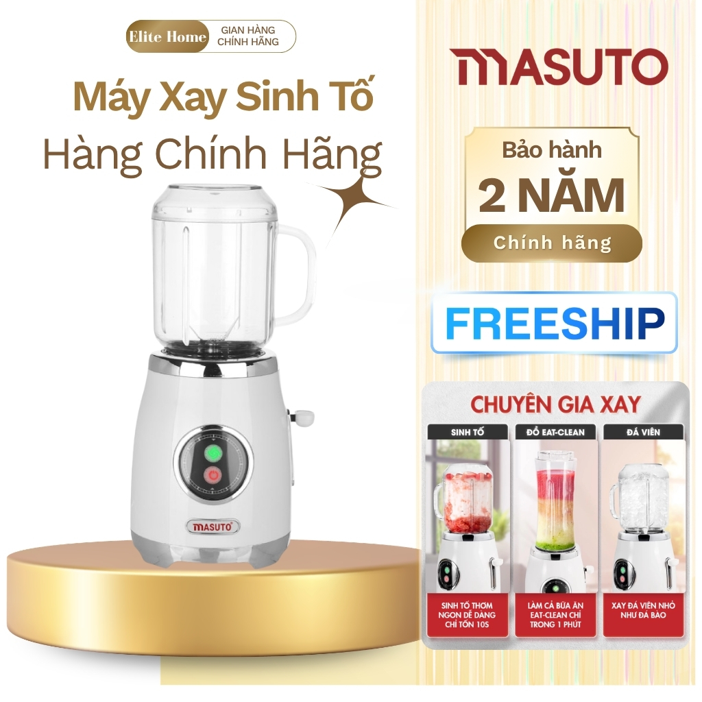 Máy Xay Sinh Tố Đa Năng Masuto Blender Chính Hãng – Xay Sinh Tố, Đá Viên, Rau Củ Quả