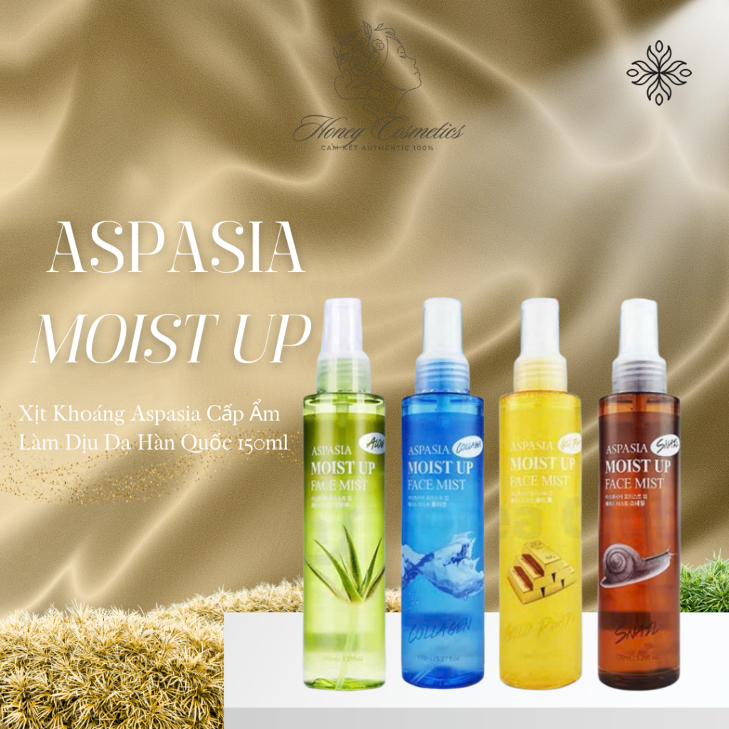 Xịt Khoáng Aspasia Aspasia Moist Up Face Mist 150ml Cấp Nước Cho Mọi Loại Da HONEY COSMETICS'S