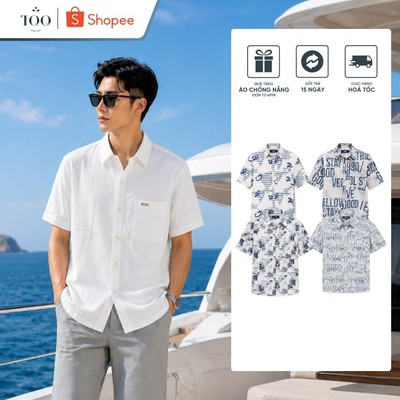 [NEW] Áo Sơ Mi Dáng Rộng Ngắn Tay Hive By TQQ M112CR Vải Cotton Mát Trẻ Trung Đi Biển Đi Chơi