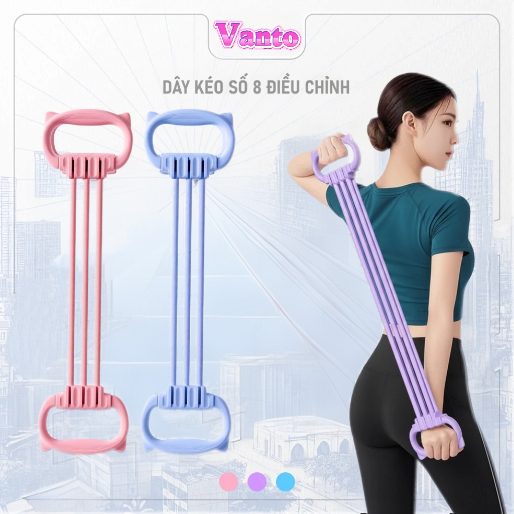 【VT】Dây Tập Kháng Lực Số 8 Tai Mèo - 15-90lbs - Dành Cho Văn Phòng, Nội Trợ