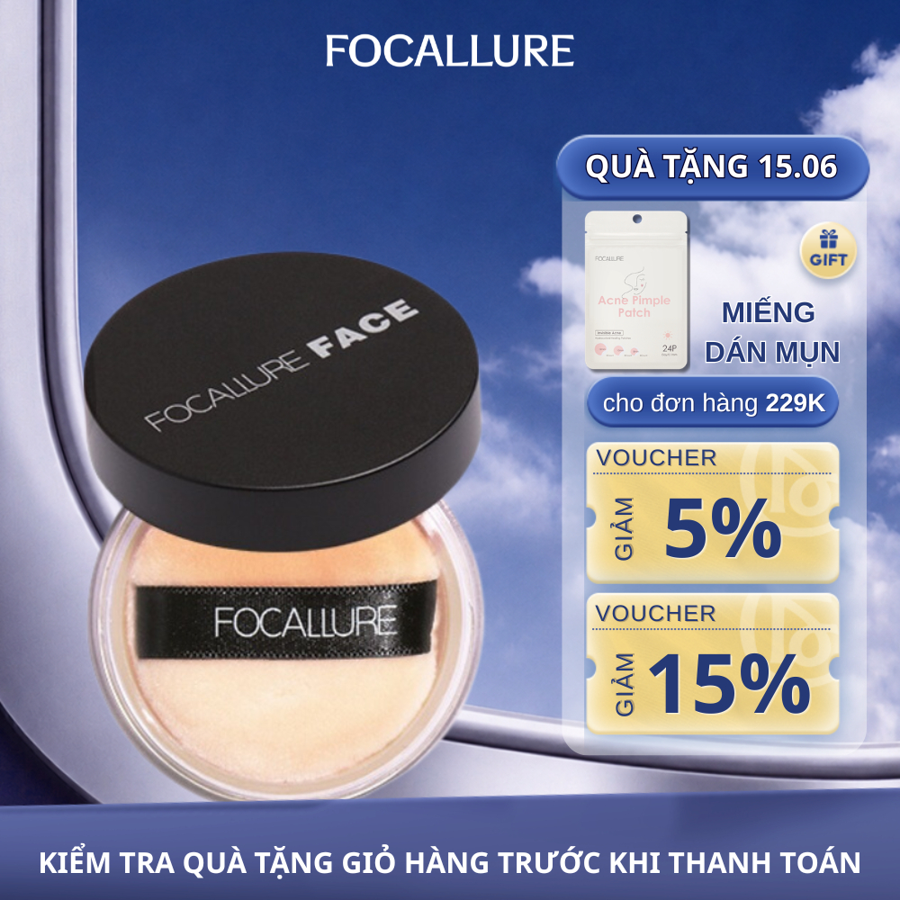 FOCALLURE Phấn phủ dạng bột kiềm dầu che phủ toàn diện 7g