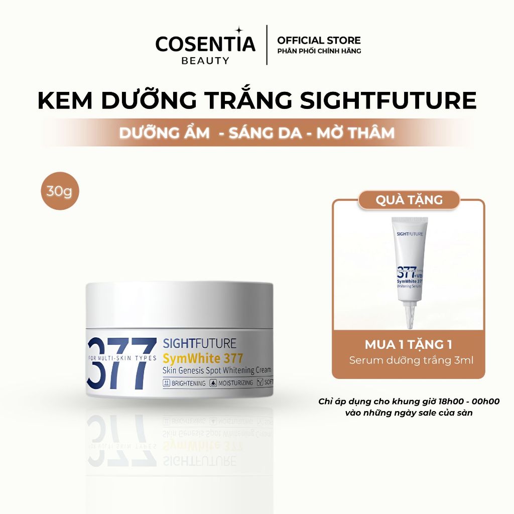 Kem Dưỡng Trắng Da SIGHTFUTURE 377 30g – Cấp Ẩm Làm Dịu Da, Dưỡng Sáng & Làm Mờ Thâm Nám