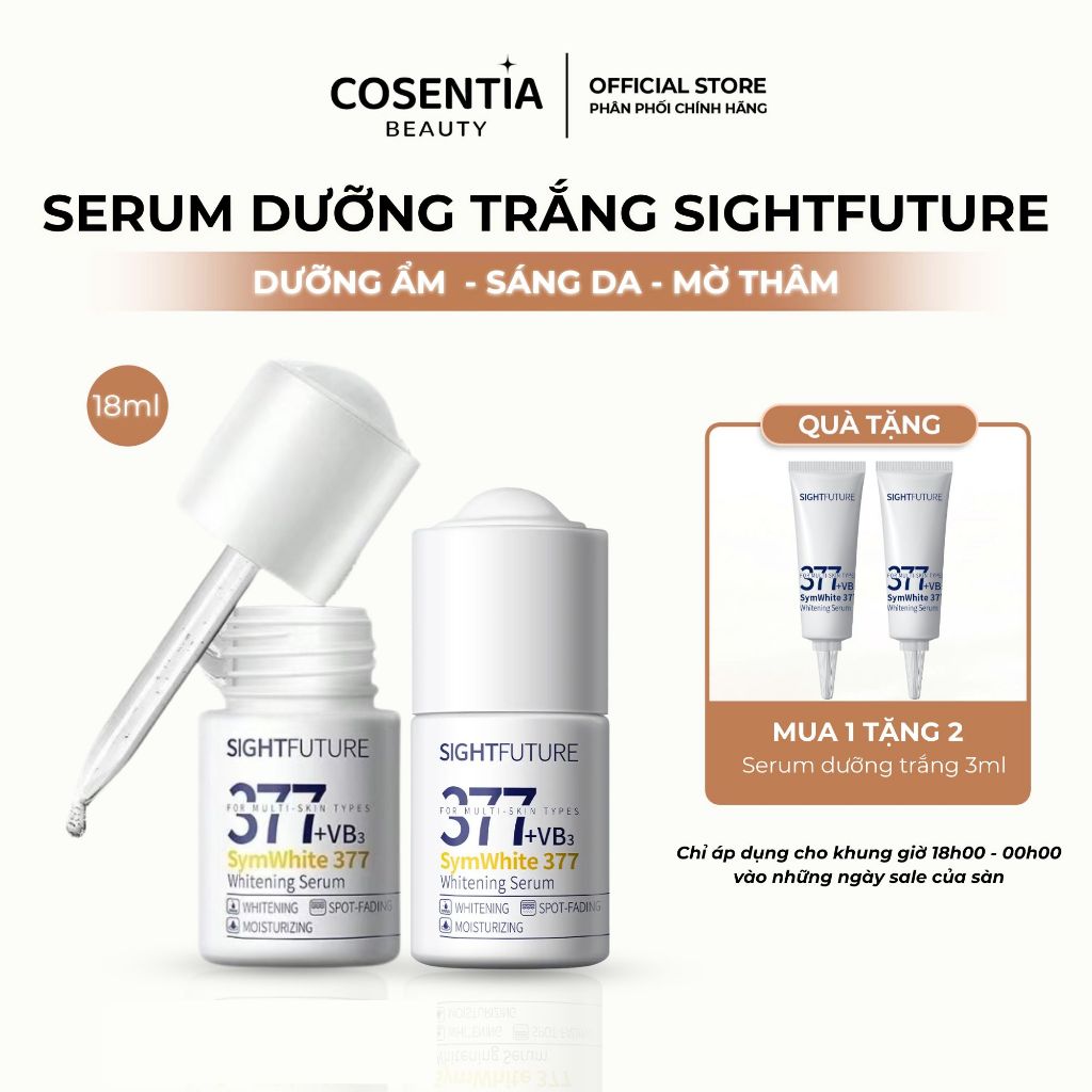 Serum Dưỡng Trắng SIGHTFUTURE 377 Dưỡng Ẩm, Làm Sáng Da Xỉn Màu, Hỗ Trợ Làm Đều Màu Da 18ml