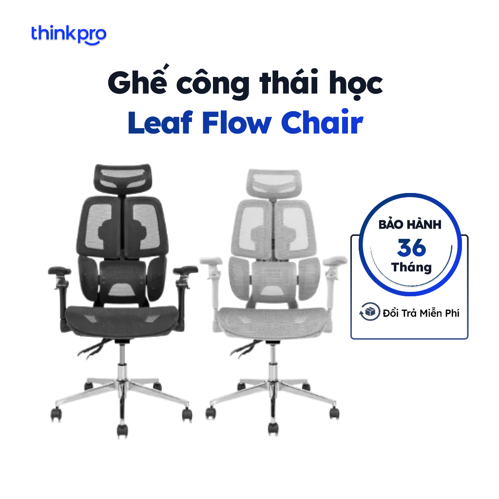 Ghế công thái học công nghệ Motion Tracking Leaf Flow Ergonomic Chair giảm đau mỏi lưng, cổ vai gáy