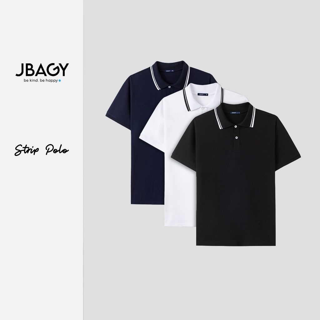 Quà tặng tháng sinh nhật JBAGY  Áo polo nam Regular cổ trụ kẻ sọc- PL001