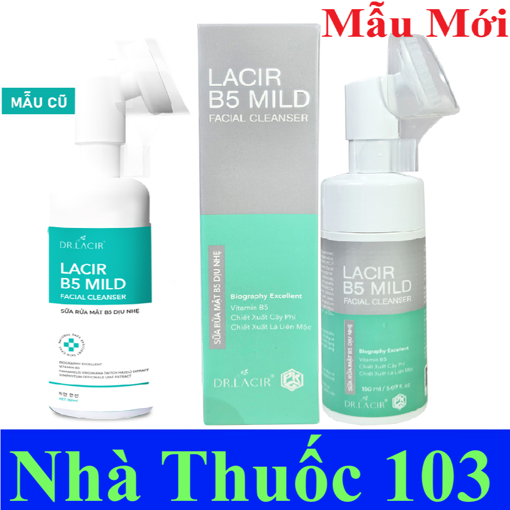 Sữa Rửa Mặt B5 Dịu Nhẹ Drlacir dr lacir 150ml,drlacir B5 mild facial cleanser cho dạ nhạy cảm