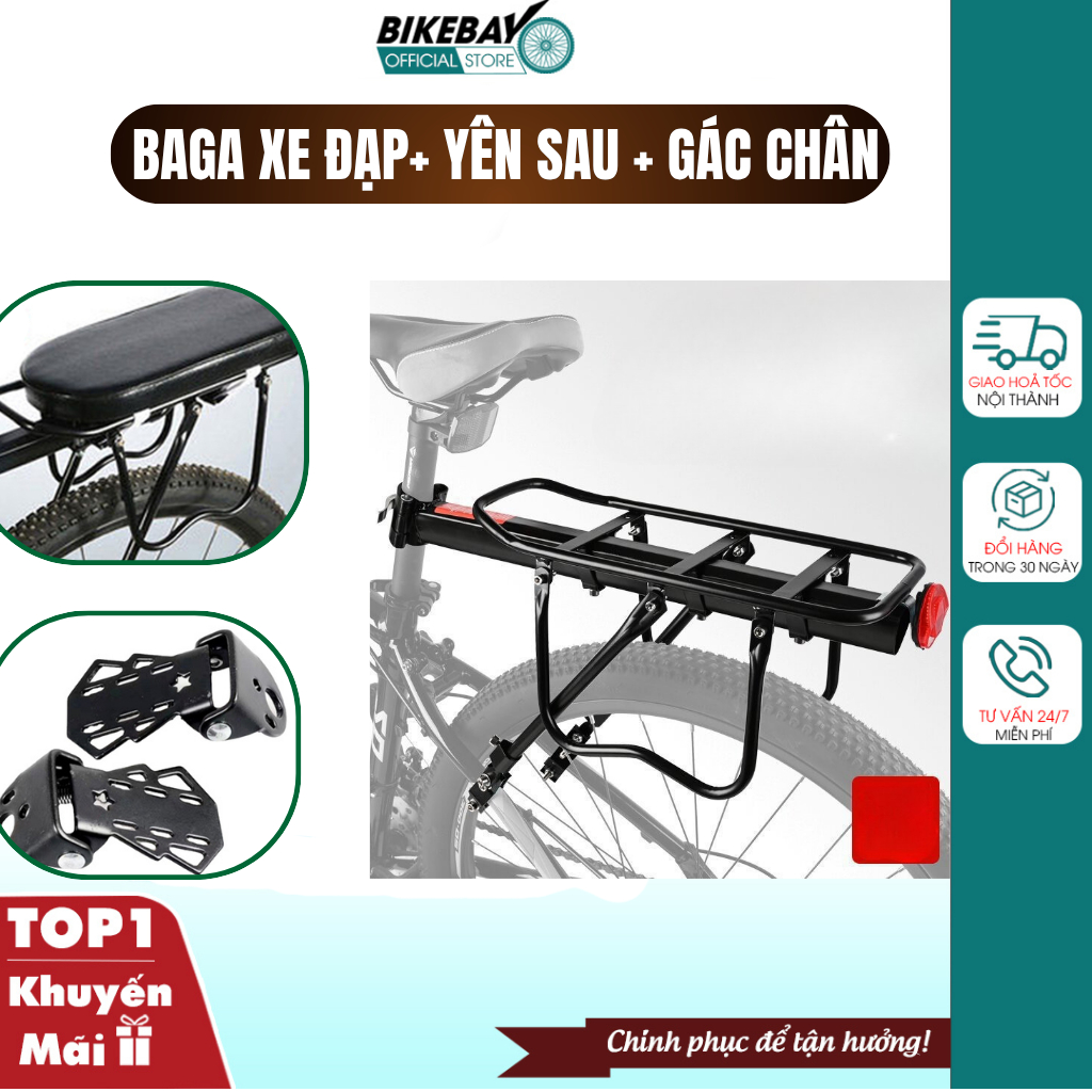 Baga xe đạp thể thap, Gác baga hợp kim nhôm bắt cốt yên chắc chắn Bikebay Official Store - BG01