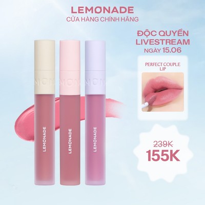 [LIVESTREAM KOL] Son kem LEMONADE mịn lì thuần chay PERFECT COUPLE LIP 3,5g