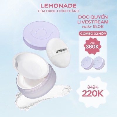 [LIVESTREAM KOL] Phấn phủ mỏng nhẹ kiềm dầu thuần chay chống nắng Lemonade Supermatte No Makeup Loose Powder 9g