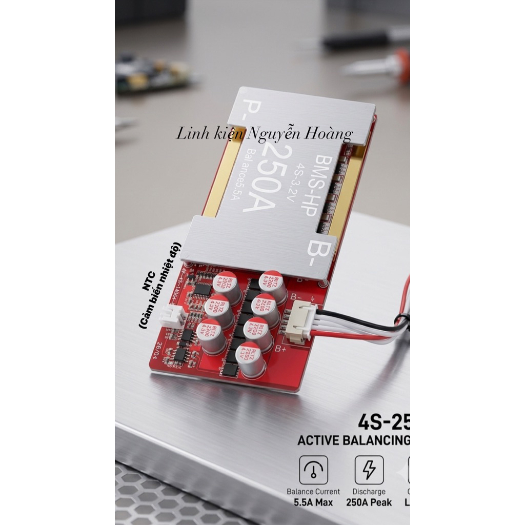 Mạch bms 4s 250A tích hợp cbcđ 5,5A