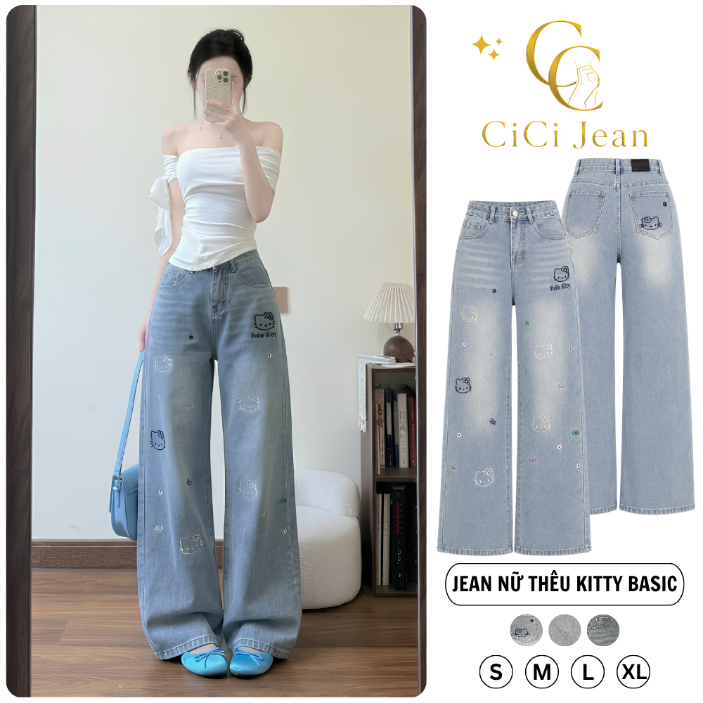 [VOUCHER 20%] Quần Jean Nữ Kitty J087 Vintage Wide Leg Form Suông Rộng Tôn Dáng Phong Cách Ulzzang