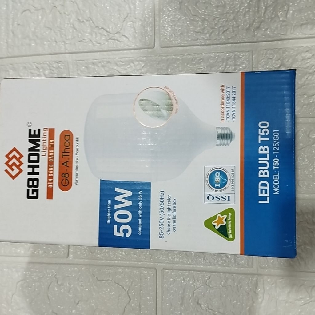 Bóng đèn LED trụ nhôm thương hiệu G8 Home công suất 50W.
