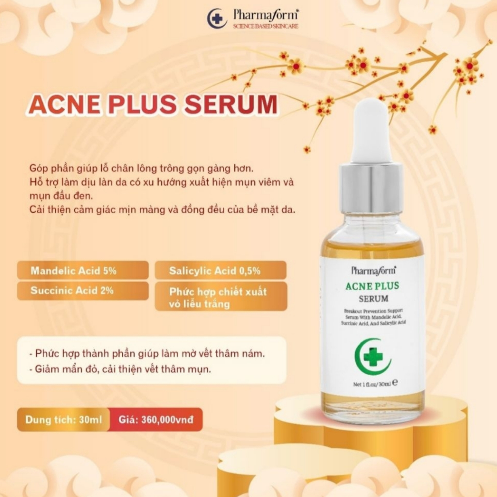 Serum Kiềm Dầu Giảm Mụn 2% BHA + Kẽm 1% ZinC PCA Pharmaform Acne Plus 30ml