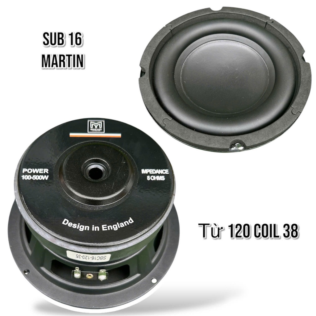 Loa sub 16 MARTIN từ 120 coil 38 chuyên DIY , sub hơi , sub điện - giá 1 củ