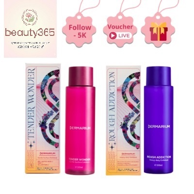 Toner AHA Dermarium Tender Wonder, Rough Addiction tẩy tế bào chết, giảm thâm, làm sáng da 150ml