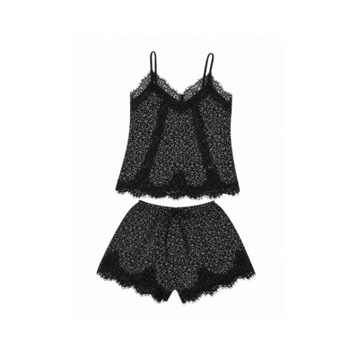 TUBYCATU Set Bambi Dot Áo Hai Dây Quần Short Phối Ren Họa Tiết Chấm Bi