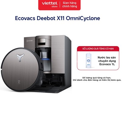Robot Hút Bụi Lau Nhà Ecovacs DEEBOT X11 OmniCyclone | Lực Hút19.500 Pa | AI Stain Detection 2.0